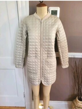Athleta Quilted Long Zip Jacket